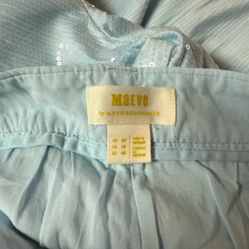 The Avery Pleated Wide-Leg Trousers by Maeve: Sequin Edition. NWT. MRSP $178 - Picture 7 of 9